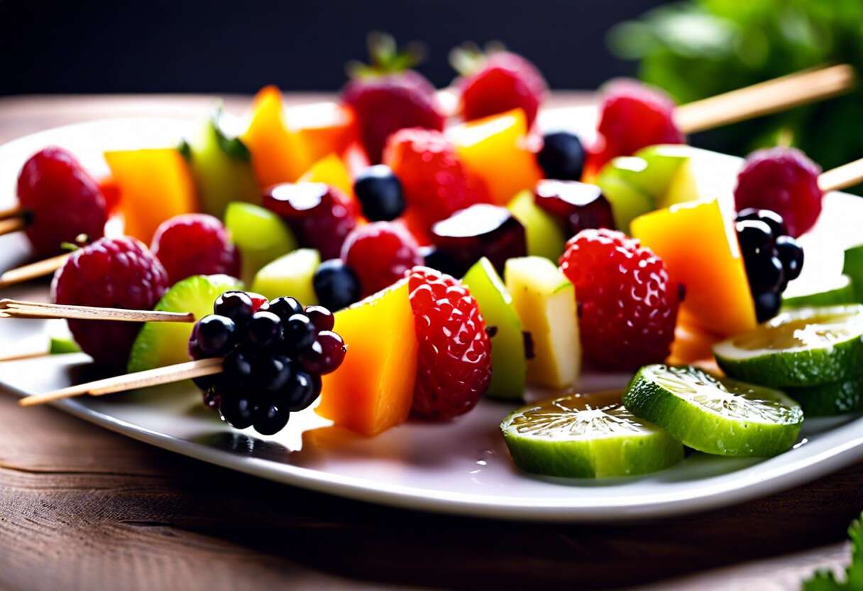 équilibre et fraîcheur : brochettes végétariennes et fruits de saison