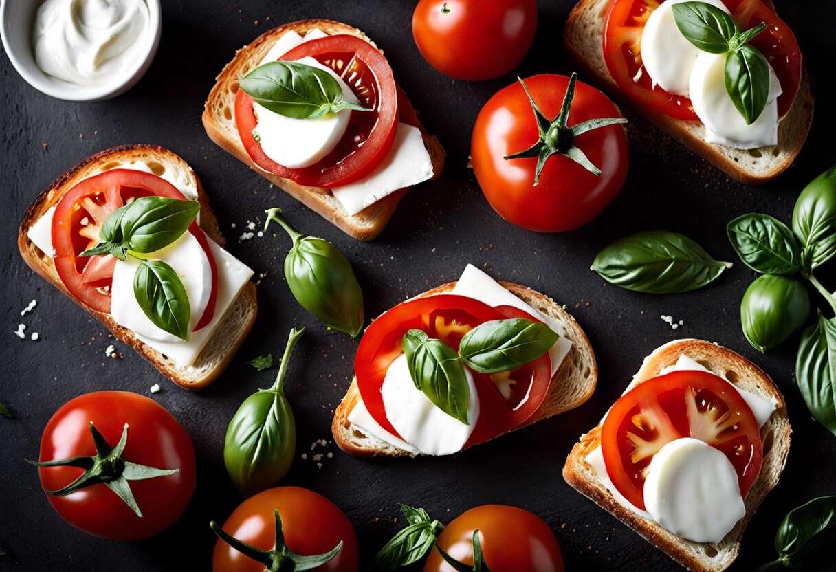 Savourez l’été toute l’année avec des toasts à la tomate-mozzarella
