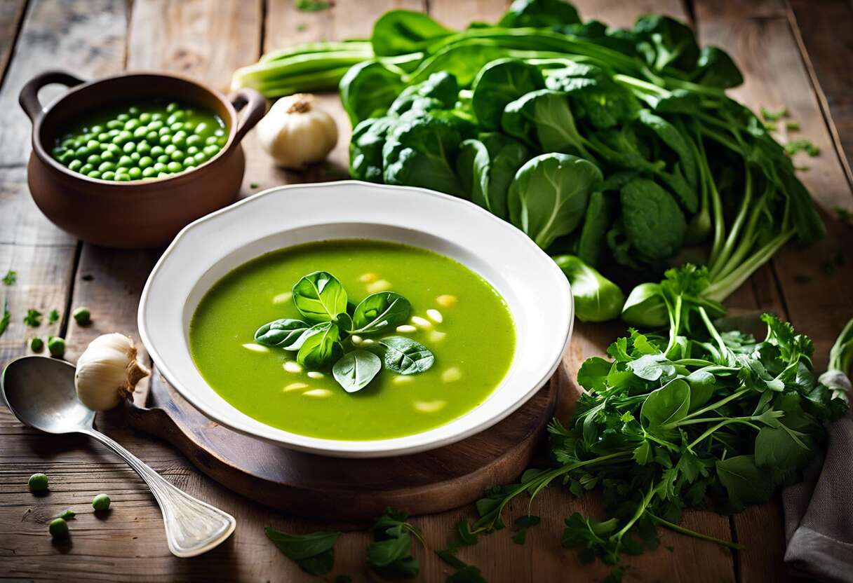 Potage aux légumes verts : vitamines dans votre assiette